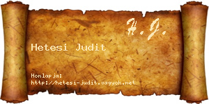 Hetesi Judit névjegykártya
