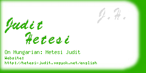 judit hetesi business card